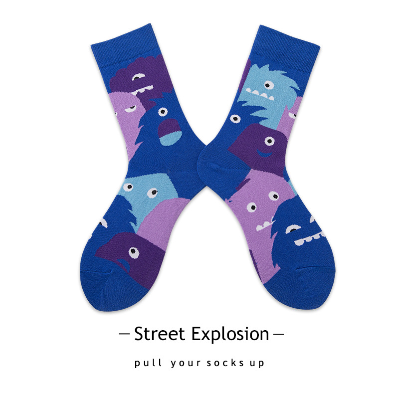 Winter Socks Street Street Chao 20 Sled Ins Illustration Ins Wind Sock Couple Male And Female Tubular Socks
